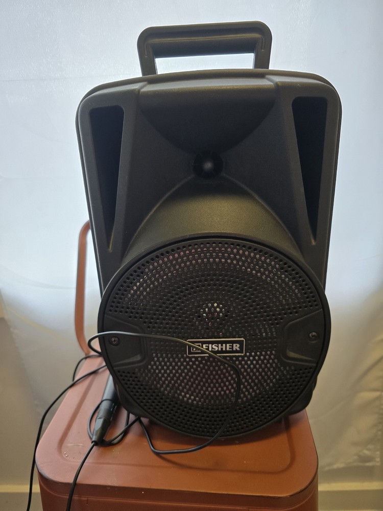 Fisher FBX815M Power Jam 8 Portable Karaoke Speaker System with Microphone Black