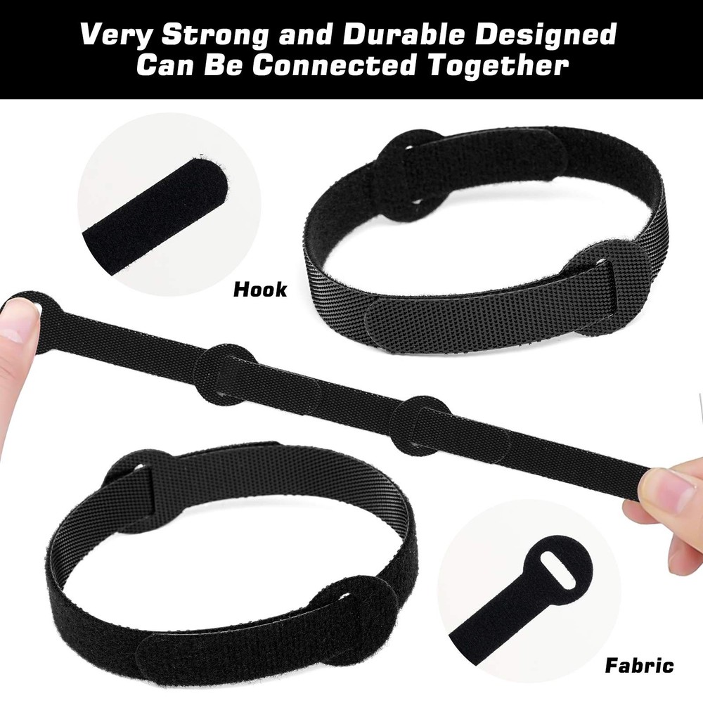 150PCS Reusable Cable Ties - 4+6+8+10inch Multi-Purpose Cable management Hook...
