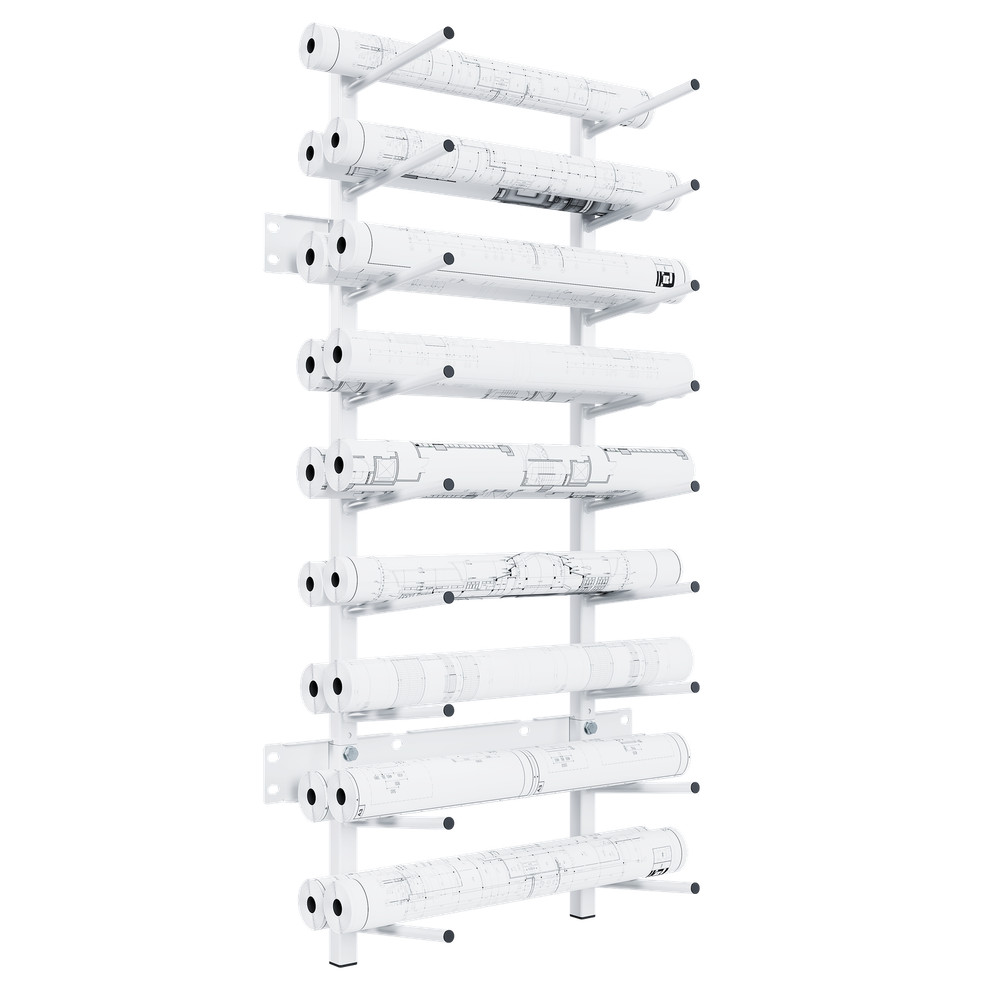 49" High Capacity 320lbs Blueprint Storage Roll File Wall Rack Adjustable Size