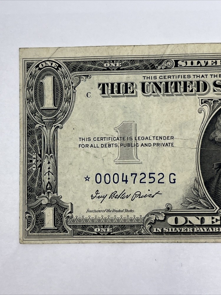 1935 F $1 Bill Silver Certificate Star Note