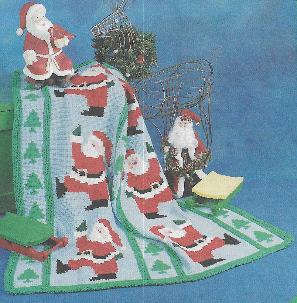 Santa & Tree Afghan crochet pattern instructions