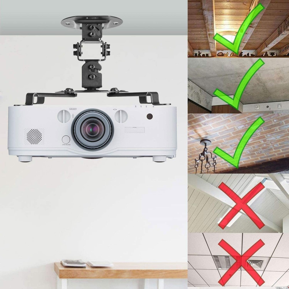 Projector Ceiling Mount, Universal Low Profile Projector Mount with Retractab...