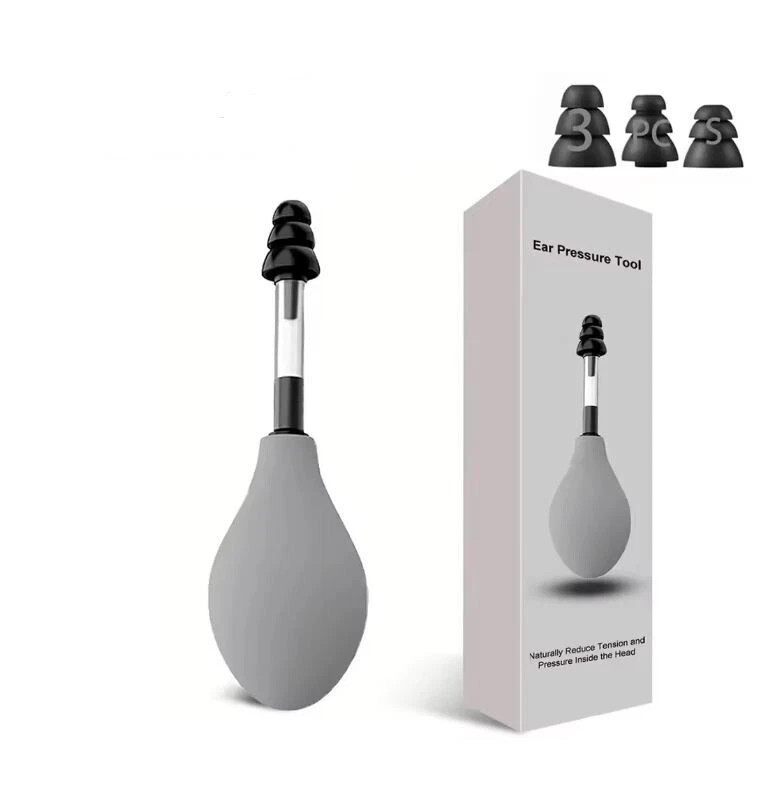 Portable Ear Pressure Relief Tool with 3 Earplug Sizes - Suction Device