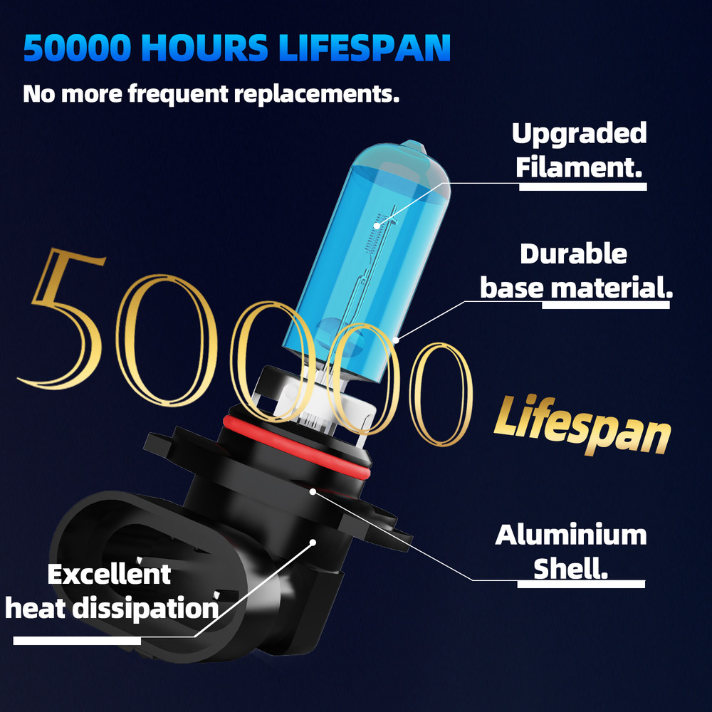 9005 HB3 Halogen Headlight Super Bright Bulbs Kit White 6000K High/Low Beam 2PCS