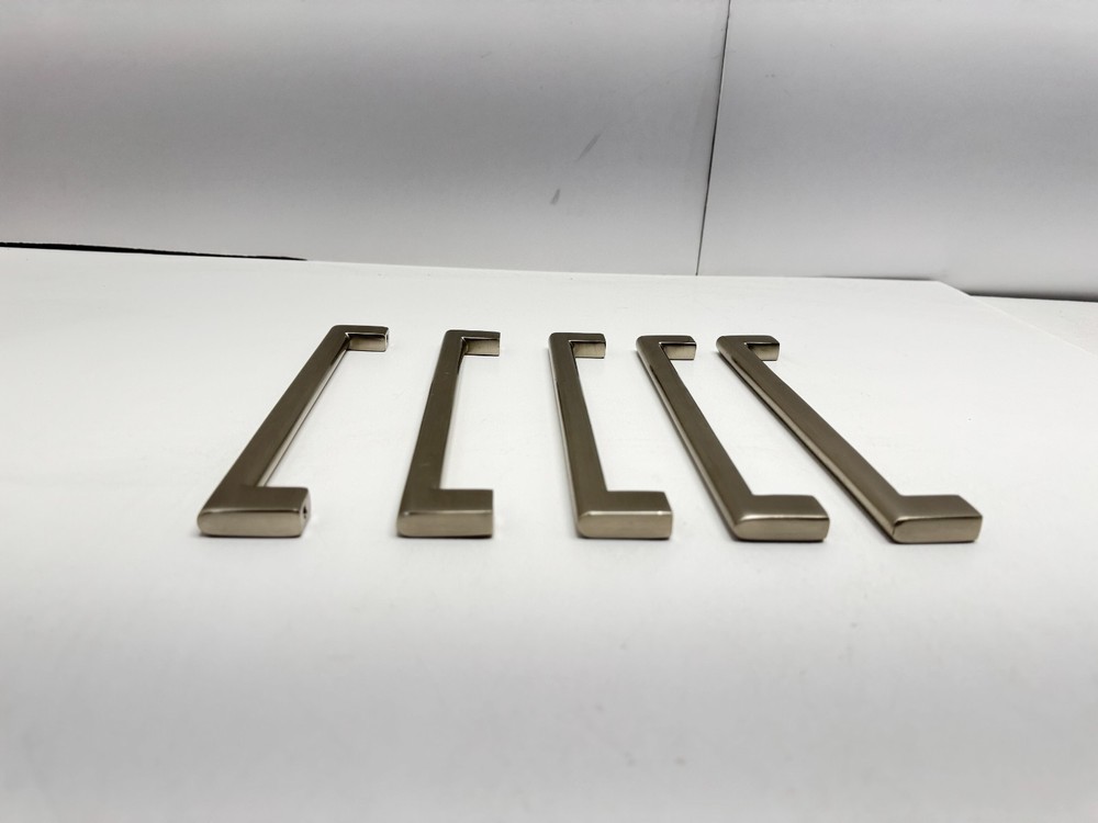 Emtek 8" Centers Trail Pulls in SATIN NICKEL 5-pack Solid Brass *NO SCREWS*