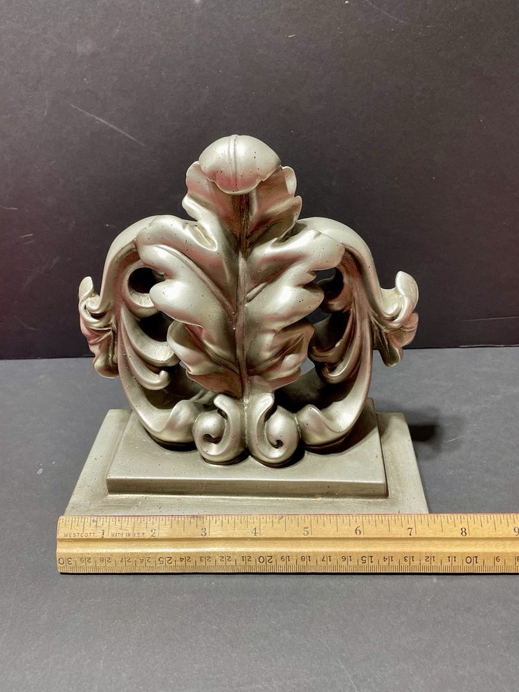 C2C Designs Decorative Resin Bookend Leaf/Scroll Design Blk Base Heavy