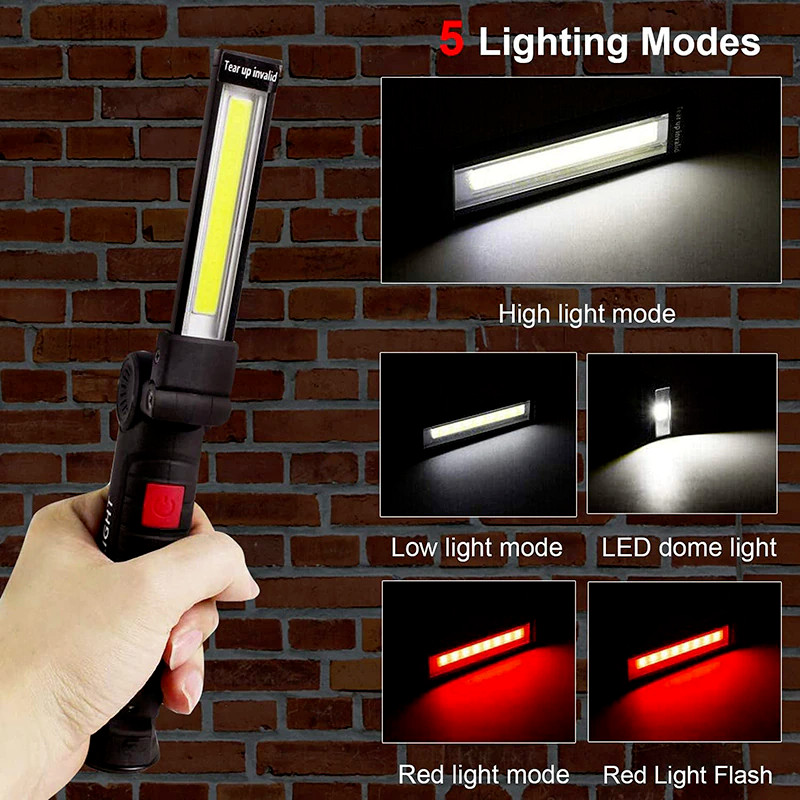 Rechargeable LED COB Work Light Mechanic Flashlight Lamp Bright
