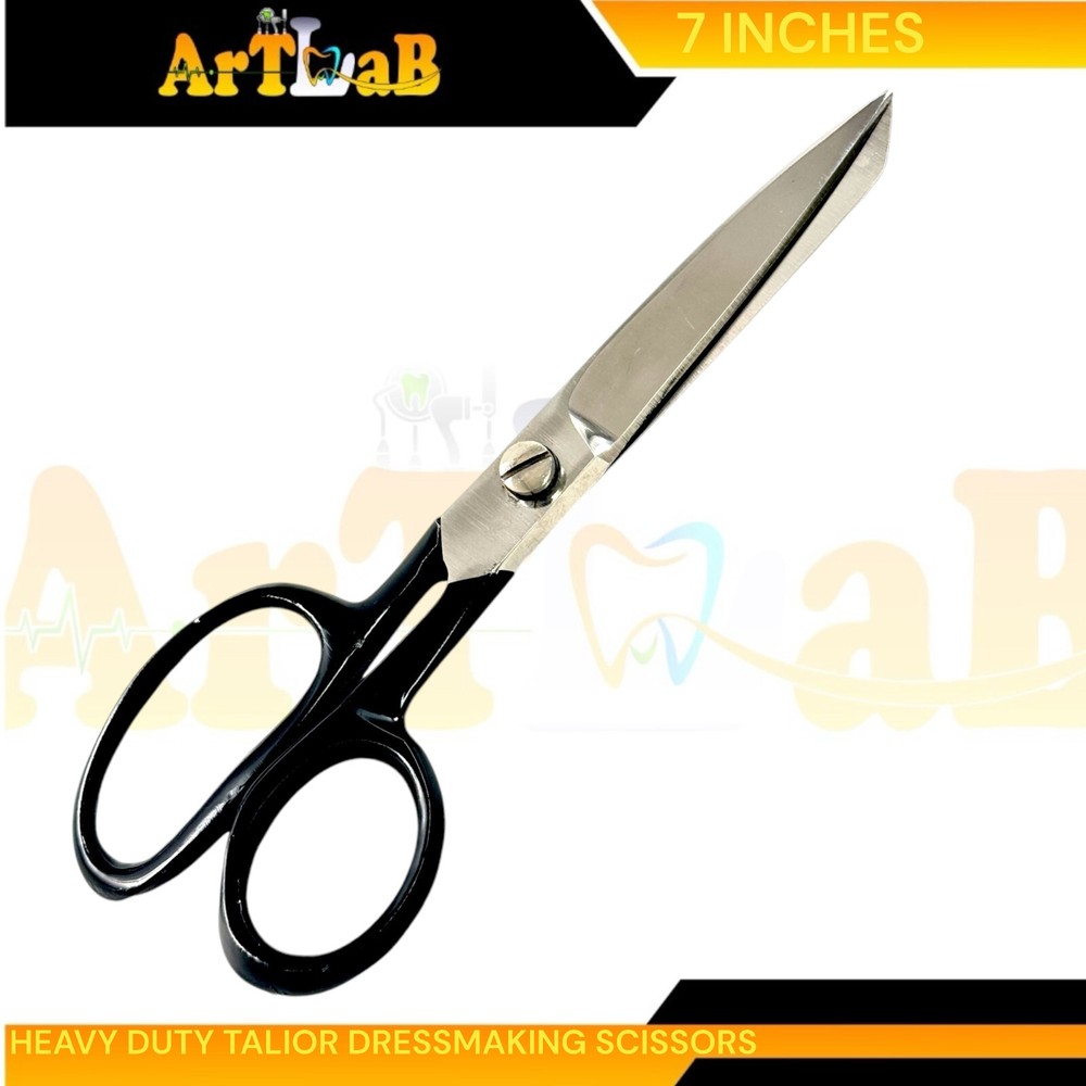 7in Tailor Shears with Black Handle, Dressmaking Scissors Super Sharp (1pc)