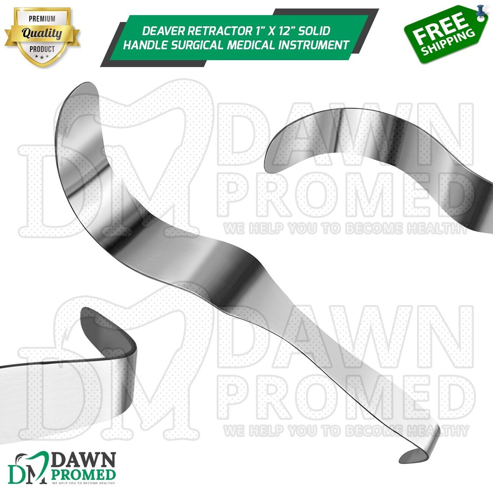 Deaver Retractor 1" X 12" Solid Handle Surgical Medical Instruments German Grade