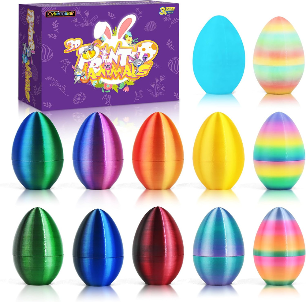 12 PCS 3D Printed Dragon Easter Empty Eggs, 2.36" Empty Eggs Fillable Eggshells
