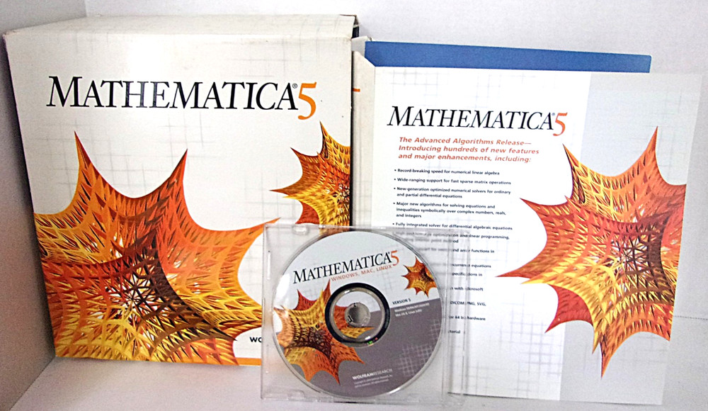 2003 Mathematica 5.0 w/CD, Tour and Getting Started Book