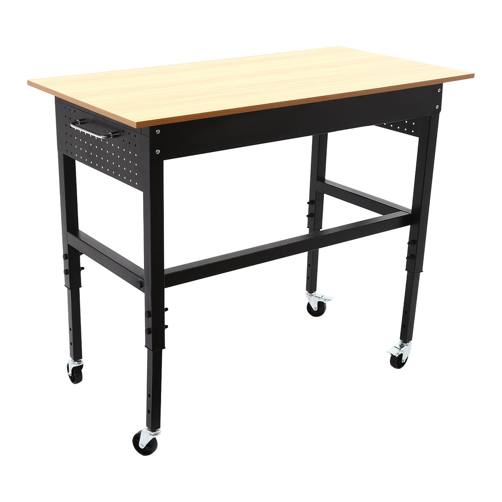Workbench Mobile Height Adjustable Garage Office Home Working Desk Table 200lbs