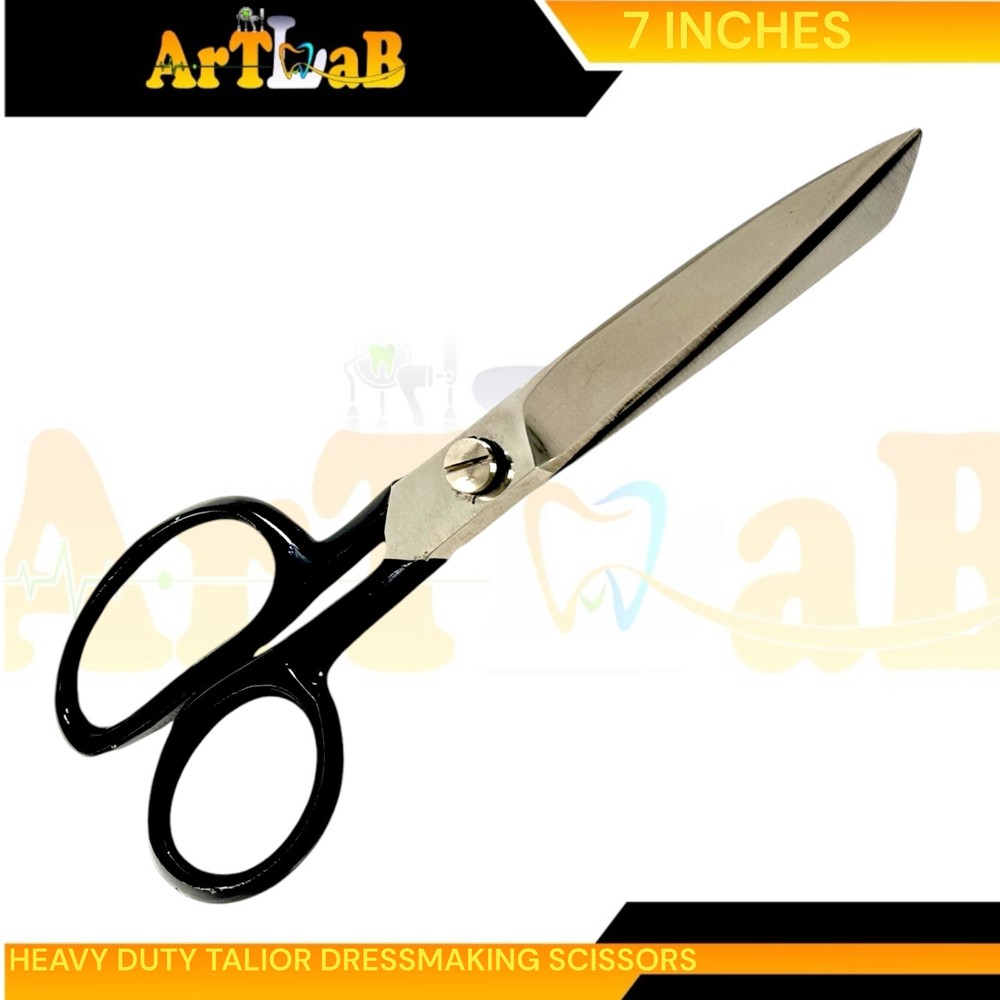7in Tailor Shears with Black Handle, Dressmaking Scissors Super Sharp (1pc)