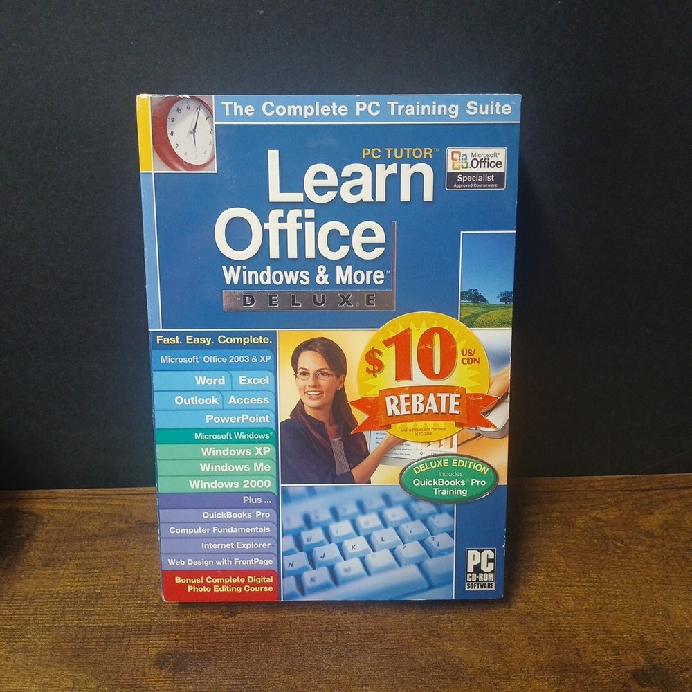 PC Tutor Learn Office Windows & More Deluxe The Complete PC Training Suite, 4-CD