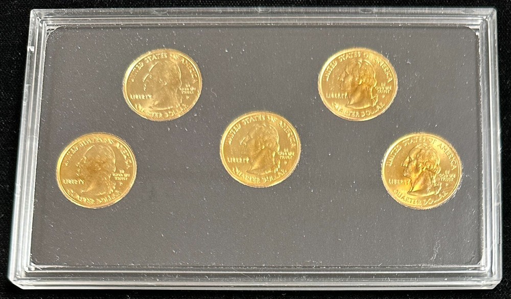 2003, 2004 Gold Commemorative Quarters Sets - Group of 3
