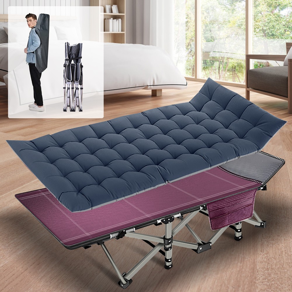 Camping Cot Folding Cot Bed Portable Cots for Sleeping with Mattress ,Carry Bag