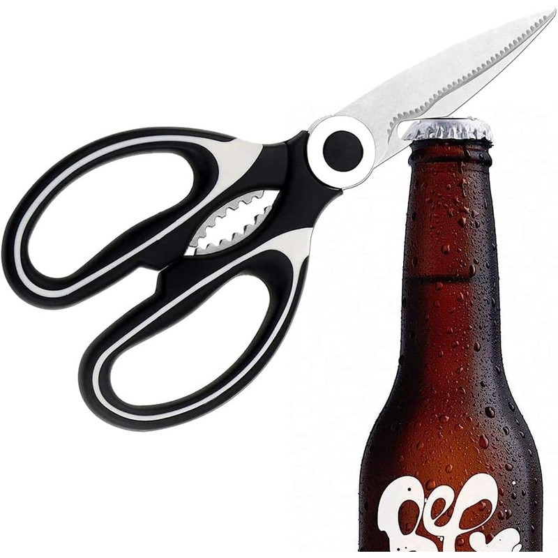 Multi-Function Kitchen Scissors Stainless Steel Sharp Durable W/ Bottle Opener
