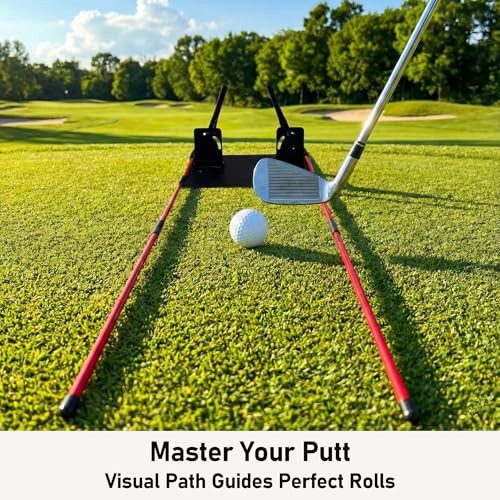 Golf Alignment Sticks and Angle Holder Set with Two Angle Holders, Works black