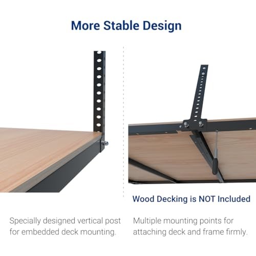 4x8 Overhead Garage Storage Rack without Decking, Storage Organization Black