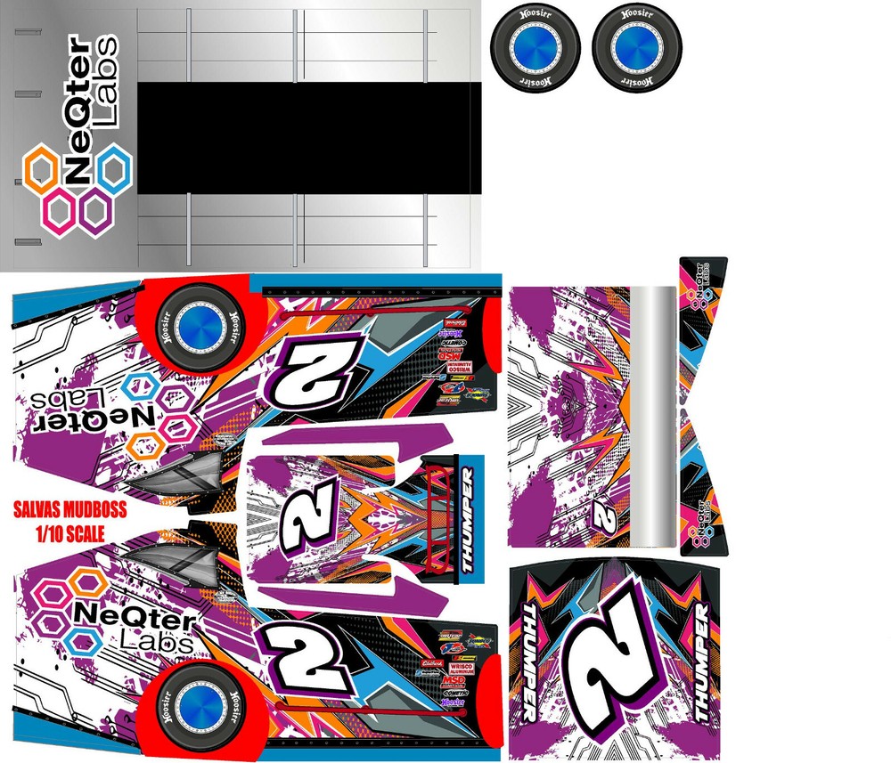 SALVAS MUDBOSS TRAXXAS SLASH SCRIBBLES CUSTOM THEME WRAP KIT