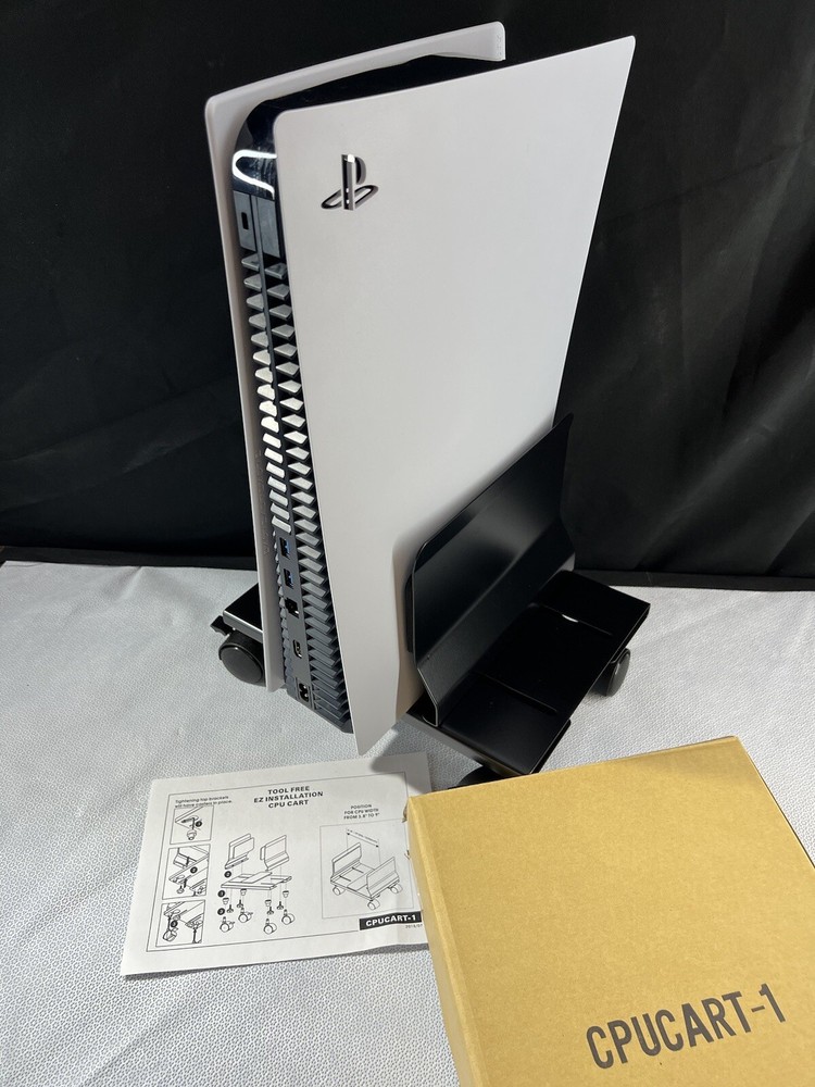 Gaming Console Computer Cart BLACK WITH CASTERS NIB