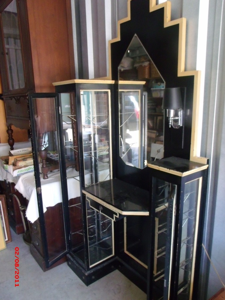 Antique bookcase with glass doors