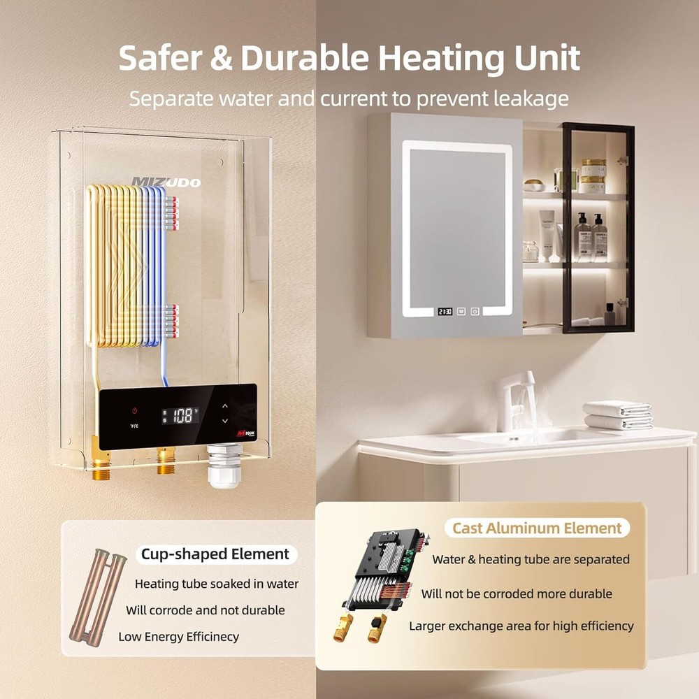 8000W Tankless Water Heater Electric 240V On Demand Instant Endless Water Heater