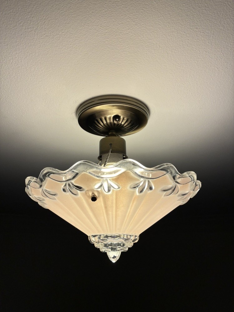 ANTIQUE VINTAGE ART DECO CEILING CHANDELIER Pair Available