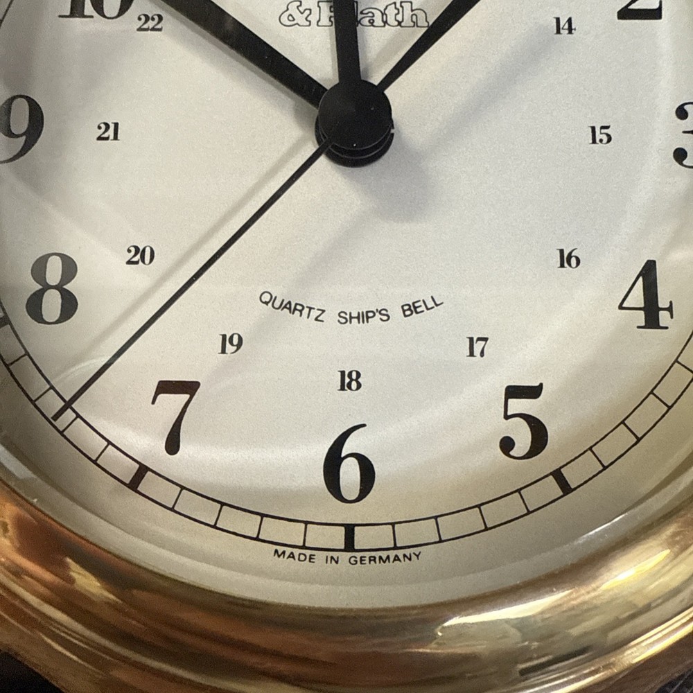 WEEMS & PLATH NAUTICAL SHIP'S BELL CLOCK SOLID BRASS
