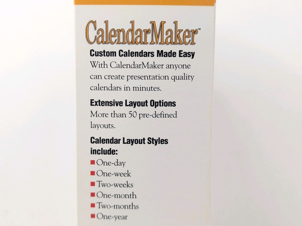 CalendarMaker Software For Macintosh v4.5 w/HTML Prairie Group 1997 New