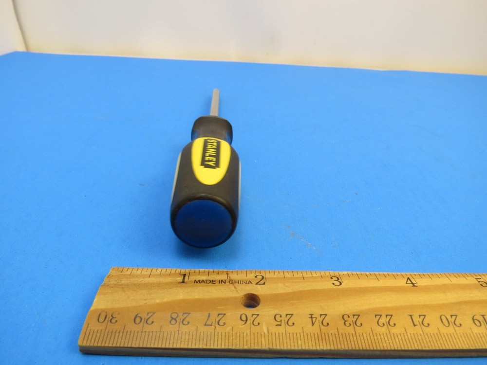 Stanley 8 Inch Philips Head Screwdriver Yellow Plastic Grip Handle