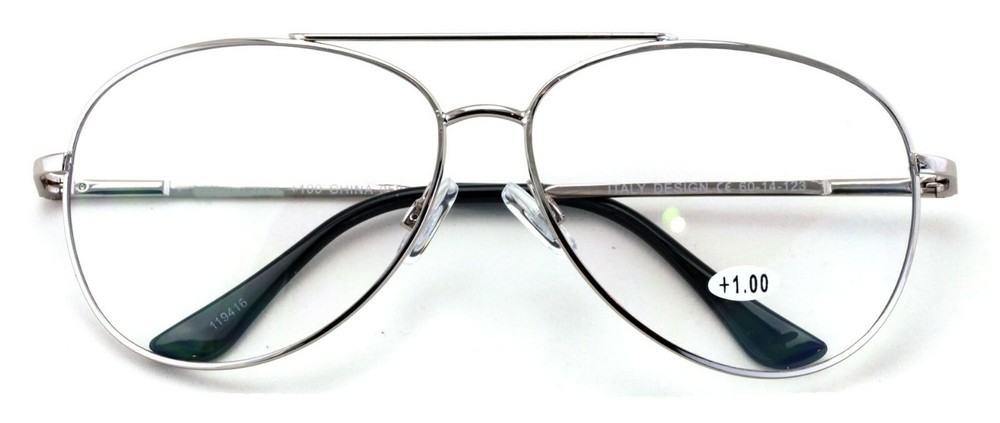 Aviator Progressive Clear Lens No Line Reading Glasses Tri-Focal Reader Spring
