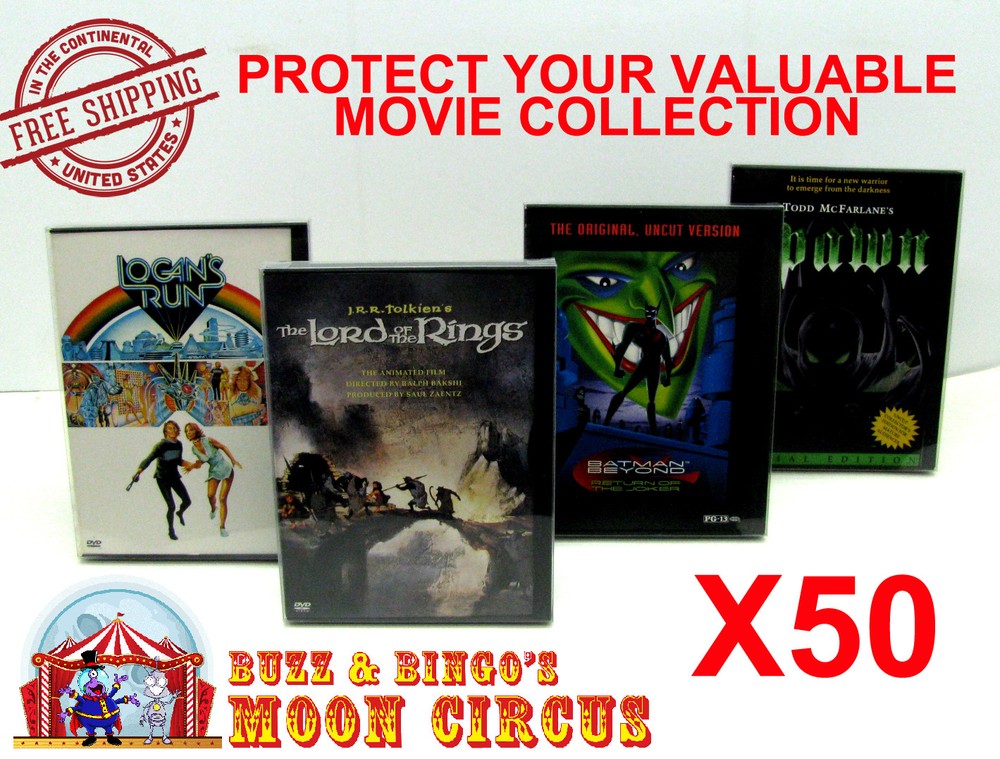 50x DVD SNAPBACK CASE (SIZE DV6) - CLEAR PLASTIC PROTECTIVE BOX PROTECTOR SLEEVE
