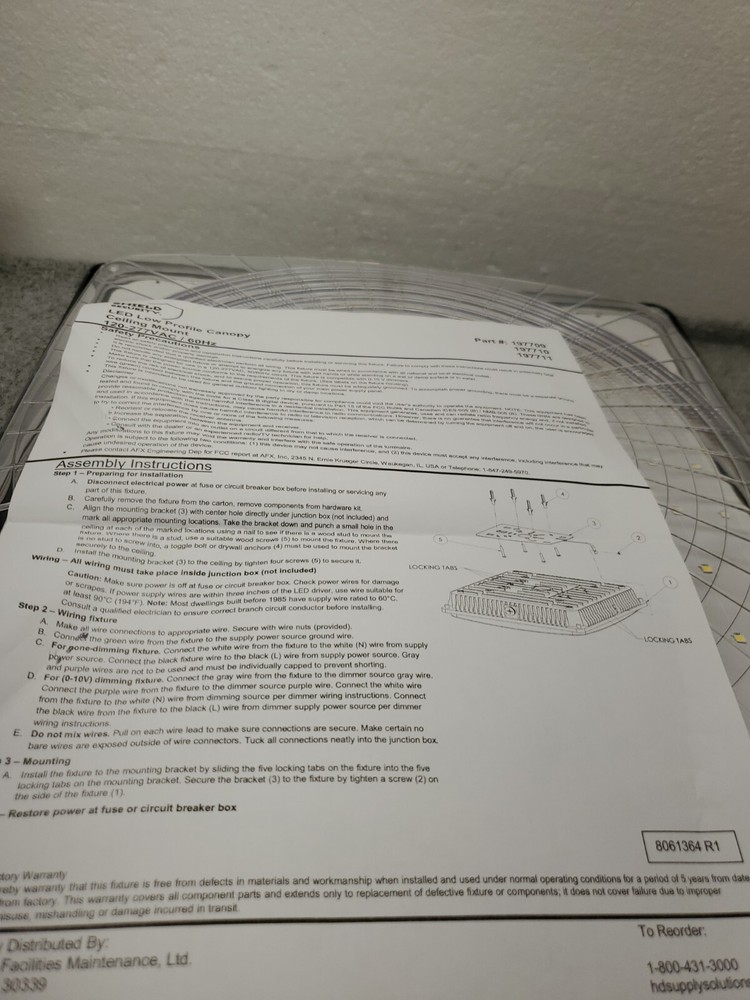 20W LED Low Profile Canopy Ceiling Mount Light Shield Security 197709 Black 5K