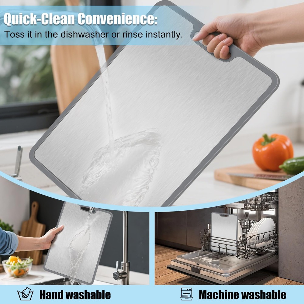 Titanium Cutting Boards for Kitchen,Non-Slip Titanium Cutting Board with Prot...