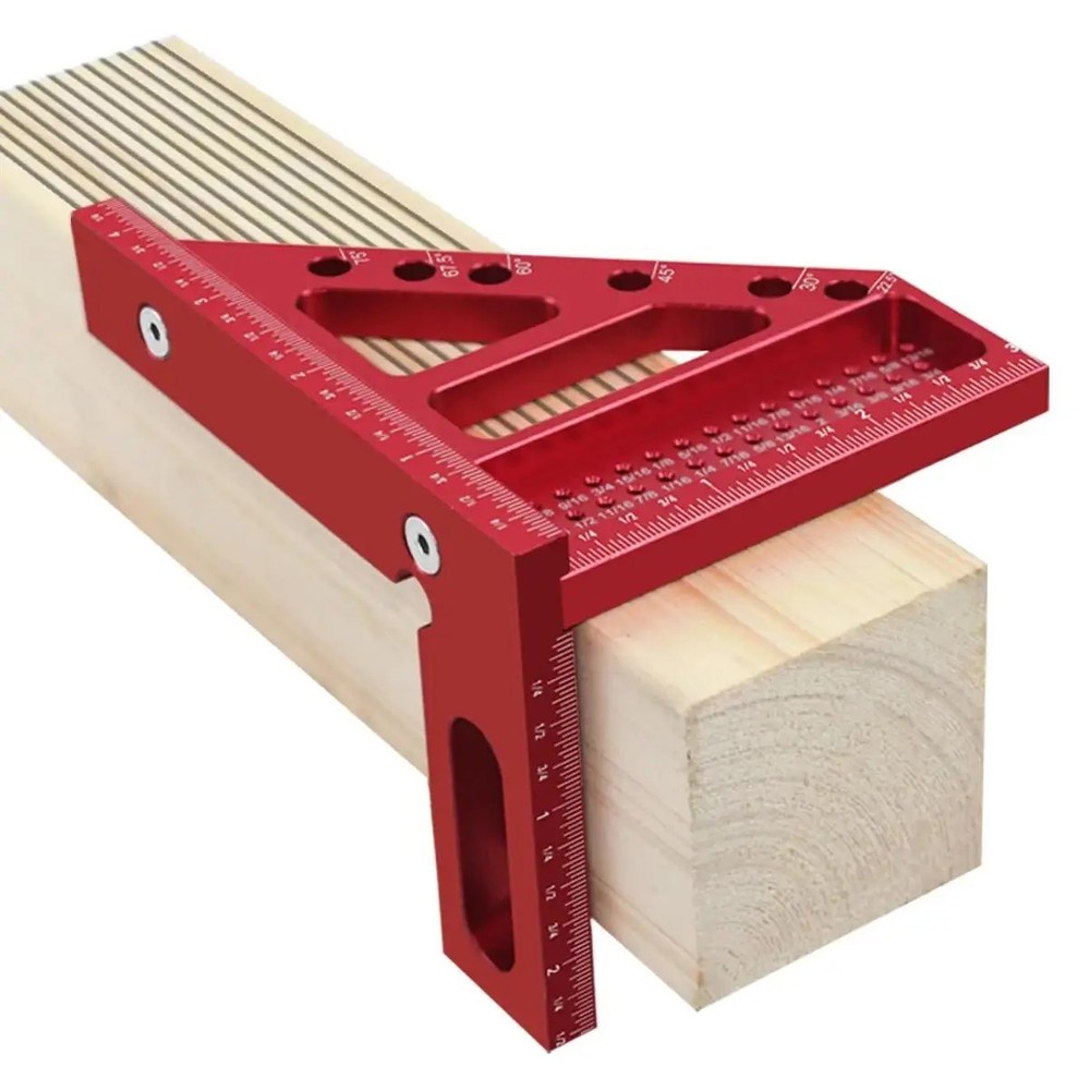 3D Multi-Angle Measuring Ruler Precision Imperial 45°/90° Wood working Square📐