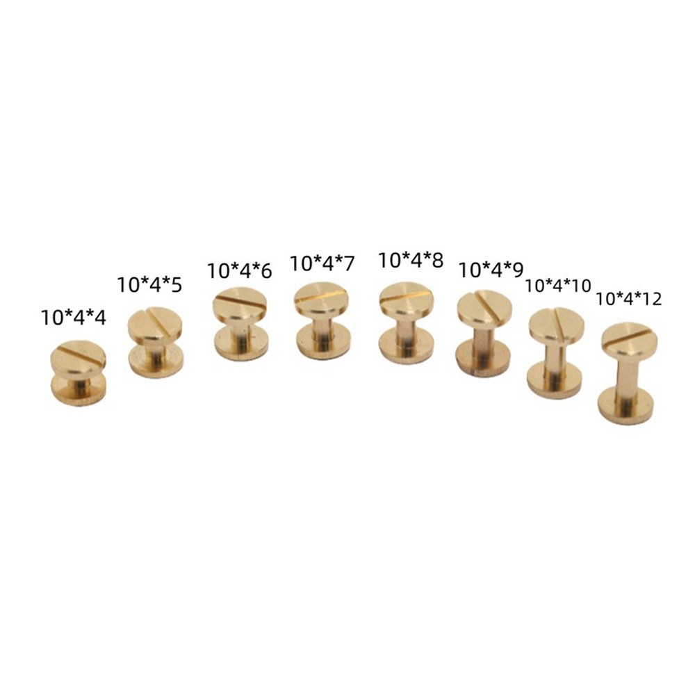 10 Pack Binding Chicago Screws Shaft 8 Size for Menu,Belt,Notebook Cases Straps