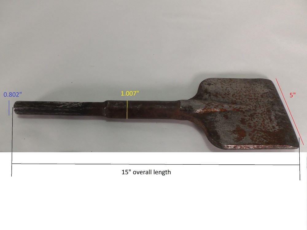 Heavy Duty Bit for Air Pneumatic Jack Hammer Tool Chisel 5" Flat Head 15" Long