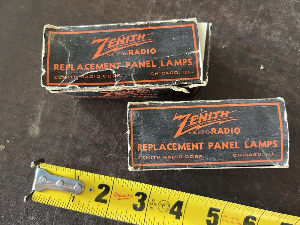 Vintage Zenith Panel Lamps Radio Light Bulbs