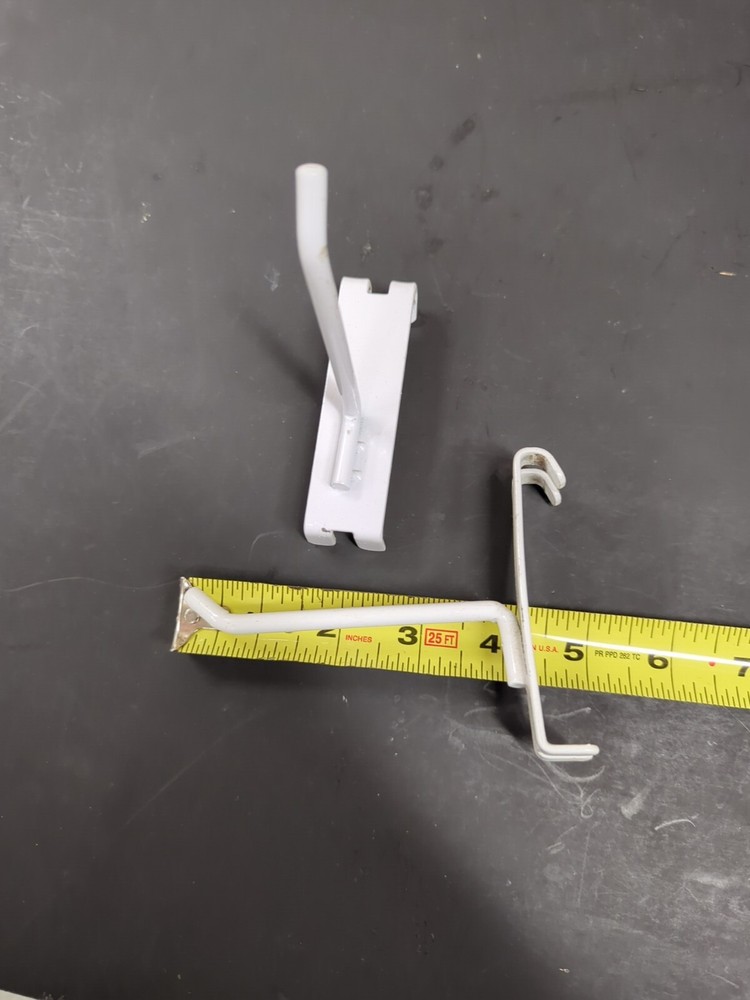 4" Gridwall Hooks - 20 White Hooks For Grid Wall or Mini Grid Cube Displays