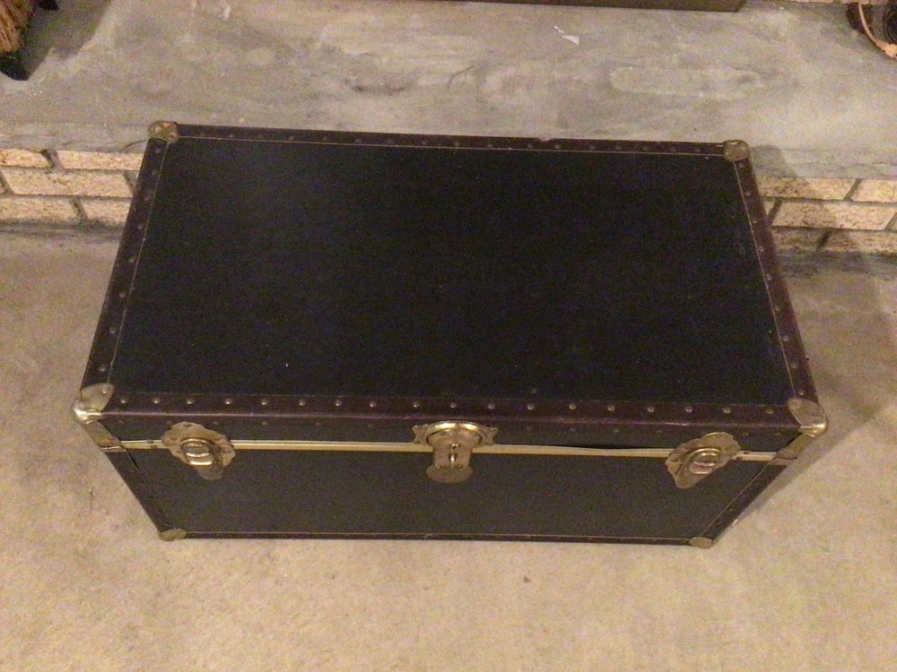 Antique Steamer Trunk Coffee table/nightstand decorative storage chest