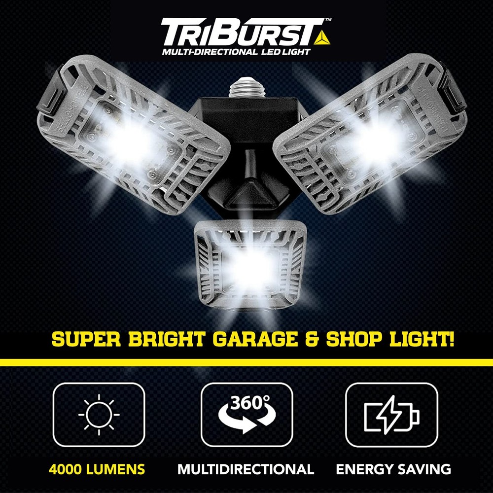 Bell + Howell TriBurst 4000 Lumens Multi-Directional LED 3 Panel Ceiling Light