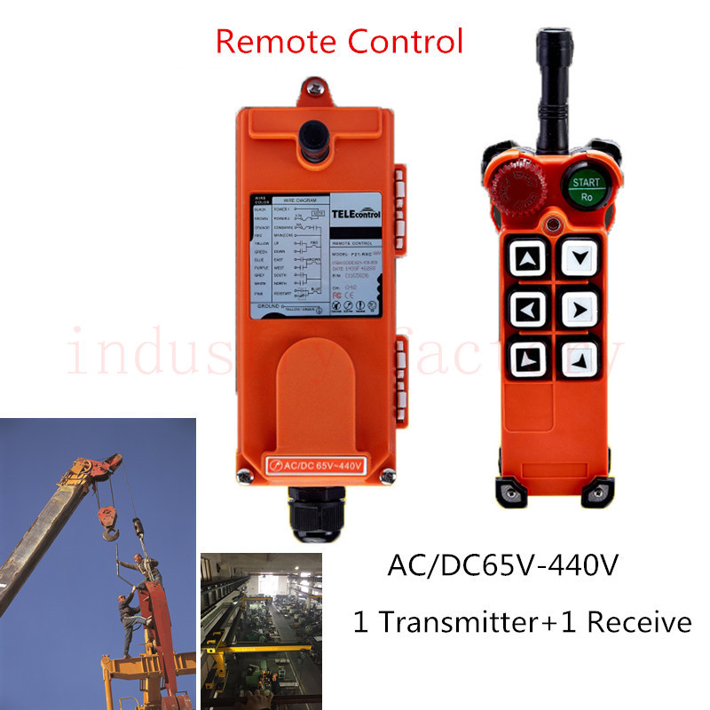 F21-E1 6 Keys Hoist Crane Wireless Radio Remote Control Transmitter + Receiver
