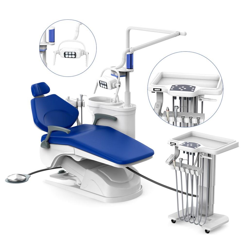 Dental Unit Chair DC Motor Computer Controlled PU Leather +Stool /Handpiece