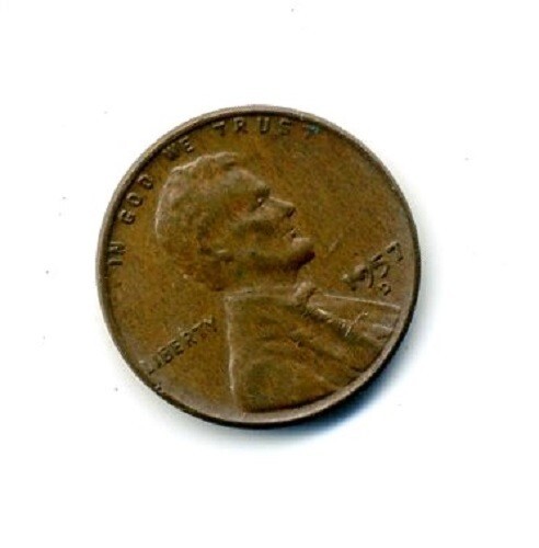 1957-D  Lincoln Wheat Penny Error Filled "9" (2)