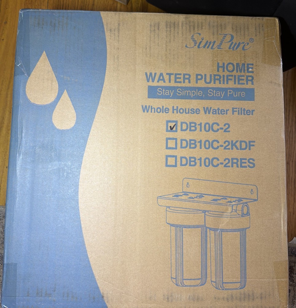 SimPure DB10C-2 Whole House Water Purifier Home Filter Housing Filtration System