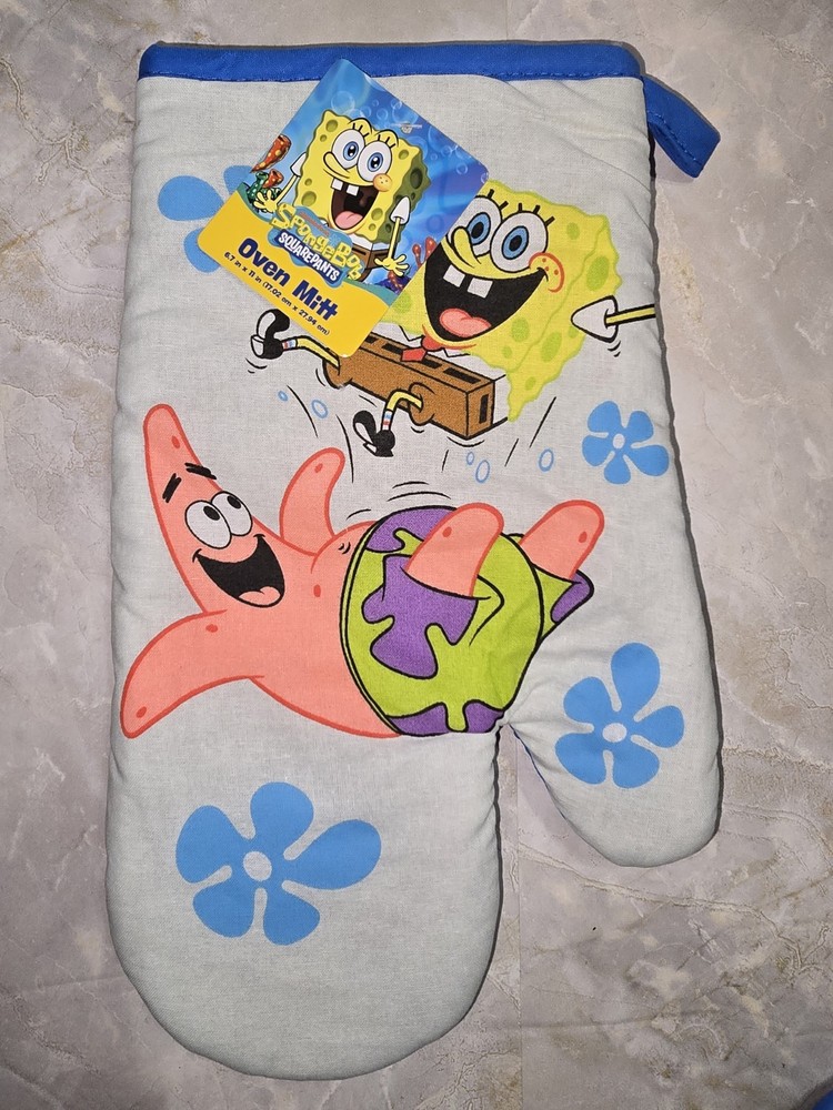 SpongeBob SquarePants Kitchen Set 4pc Pot Holder Mini & Oven Mitt Bundle New