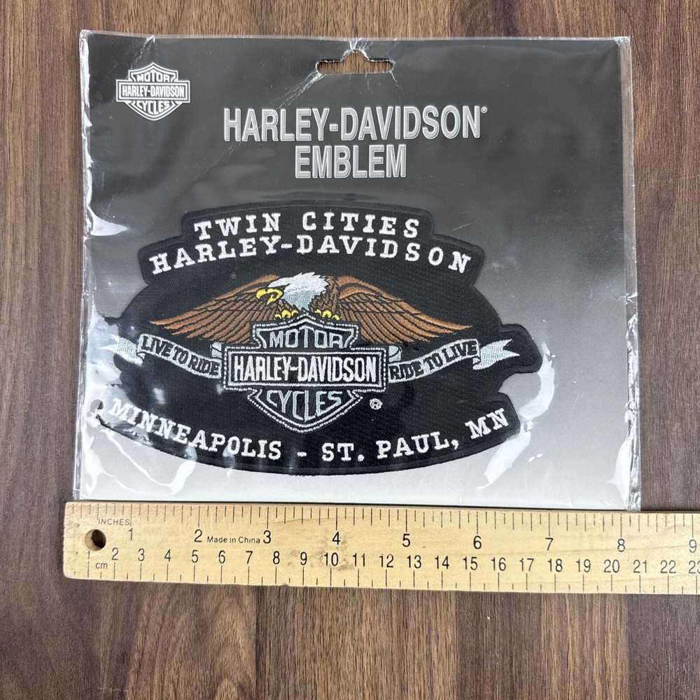 NEW SEALED 7" Harley Davidson Bar & Shield Patch Emblem Twin Cities MN