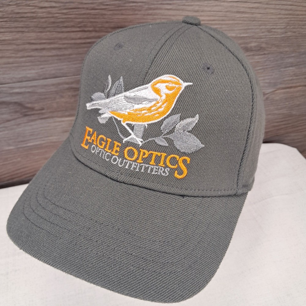Rare Eagle Optics Grey Baseball Cap, Fitted S/M Stretch Hat, Birding, Binoculars