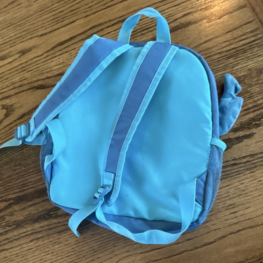 Disney Stitch Kids Blue Polyester Backpack with Ears & Adjustable Straps